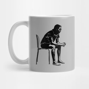 Guy Sitting and Thinking Mug